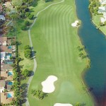 Aerial shot of 7th hole at The Club at Emerald Hills